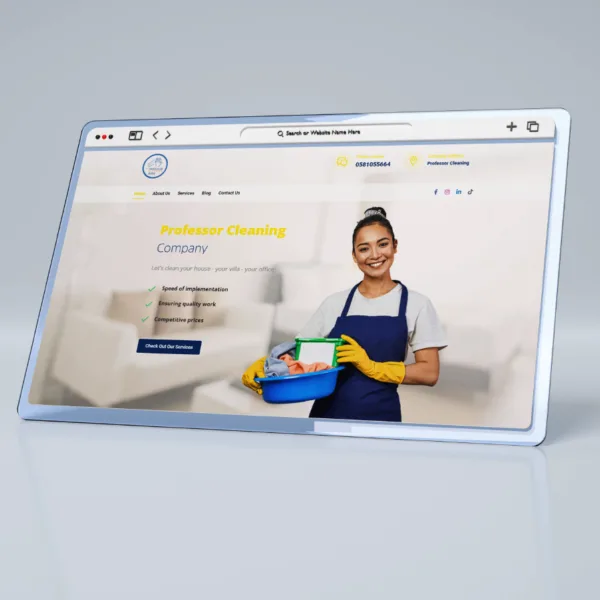 تصميم موقع إلكتروني لشركة خدمات تنظيف   Professor Cleaning