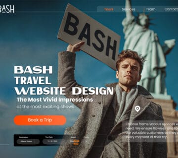 تصميم موقع إلكتروني لشركة BASH للسياحة والسفر   من أعمال Kreetive