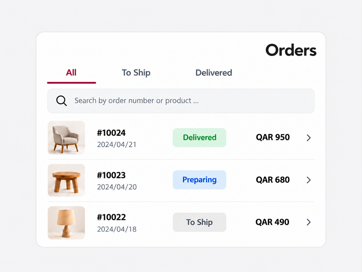 Illustrative ecom orders design