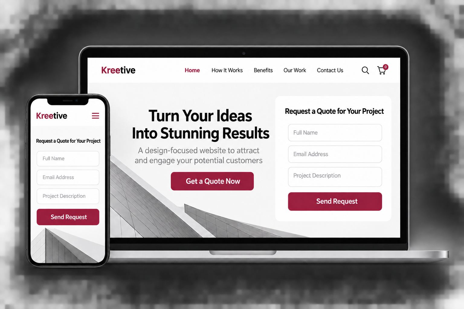 Illustrative web landing design